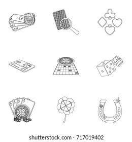 Entertainment, hobby, debt and other web icon in outline style.Excitement, game, casino, icons in set collection.