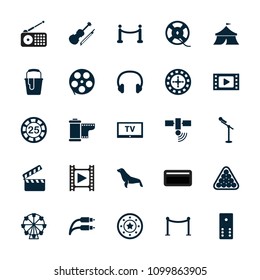 Entertainment icon. collection of 25 entertainment filled icons such as seal, roulette, 25 casino chip, casino chip. editable entertainment icons for web and mobile.