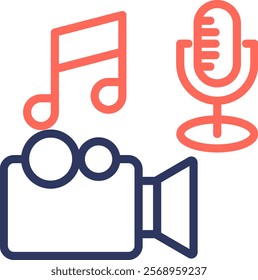 Entertainment Icon Line Color Vector Illustration