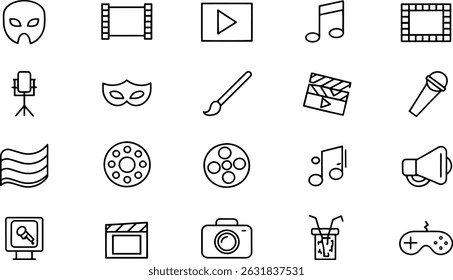 Conjunto de iconos de entretenimiento Entretenimiento y artes ICO (2).eps