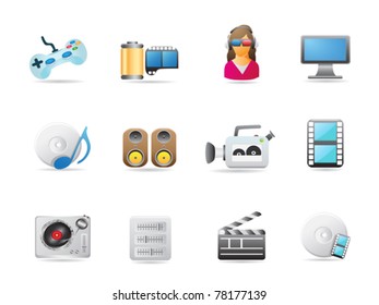 entertainment icon set for design
