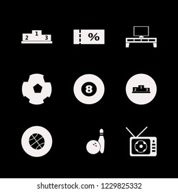 entertainment icon. entertainment vector icons set sale ticket, bowling ball pin, billiard ball and basketball ball