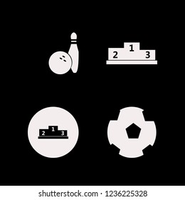 entertainment icon. entertainment vector icons set football ball, bowling ball pin and winners podium