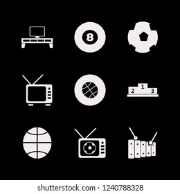 entertainment icon. entertainment vector icons set tv, xylophone, football ball and winners podium