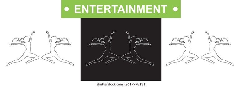 Entertainment icon.   Vector for websites, mobile interfaces, presentations, banner, visual branding etc. Vector illustration. isolated on white and black background. EPS 10