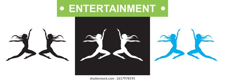 Entertainment icon.   Vector for websites, mobile interfaces, presentations, banner, visual branding etc. Vector illustration. isolated on white and black background. EPS 10