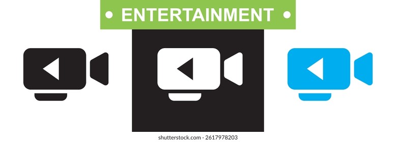Entertainment icon.   Vector for websites, mobile interfaces, presentations, banner, visual branding etc. Vector illustration. isolated on white and black background. EPS 10