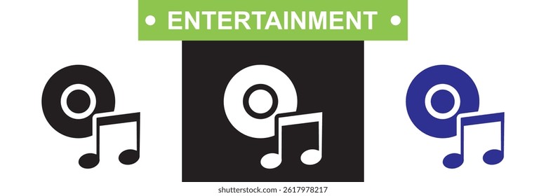 Entertainment icon.   Vector for websites, mobile interfaces, presentations, banner, visual branding etc. Vector illustration. isolated on white and black background. EPS 10