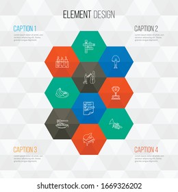Entertainment icons line style set with jumping rope, chemistry, planning and other laboratory elements. Isolated vector illustration entertainment icons.