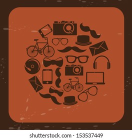 entertainment icons over brick background vector illustration 