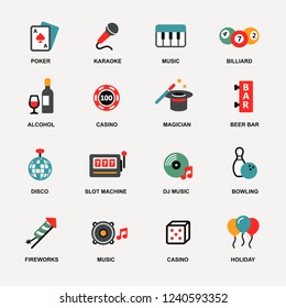 Entertainment icons set