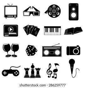 Entertainment icons set