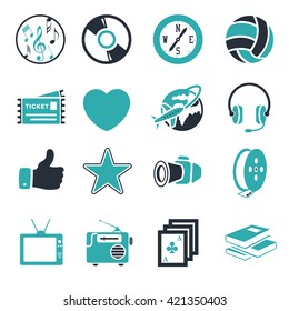 Entertainment icons set