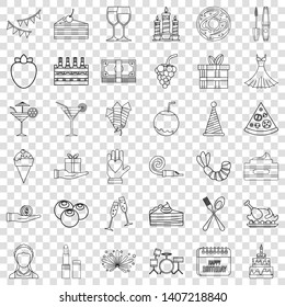 Entertainment icons set. Outline style of 36 entertainment vector icons for web for any design
