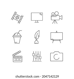 Entertainment icons set. Entertainment pack symbol vector elements for infographic web