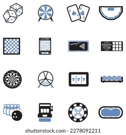 Entertainment Icons. Two Tone Flat Design. Vector Illustration.