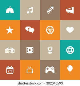 entertainment icons universal set for web and mobile