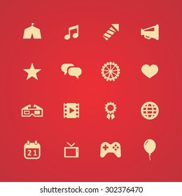 entertainment icons universal set for web and mobile