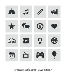 entertainment icons universal set for web and mobile