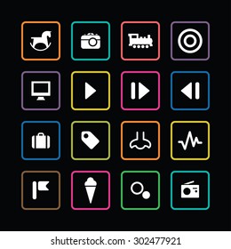 entertainment icons universal set for web and mobile
