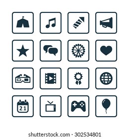 entertainment icons universal set for web and mobile
