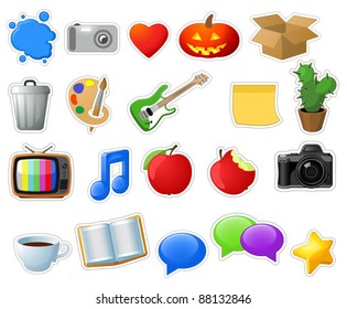 Entertainment icons. Vector.