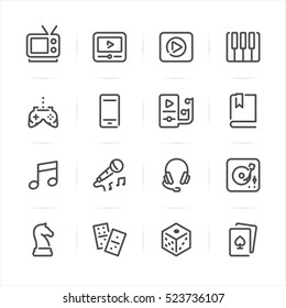 Entertainment icons with White Background 