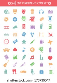 Entertainment icons,Colorful version,vector