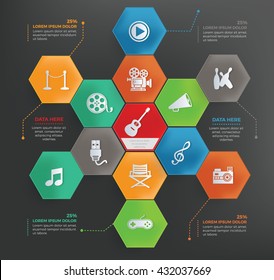 Entertainment info graphic design,vector