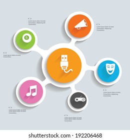 Entertainment info graphics,blank for text,vector