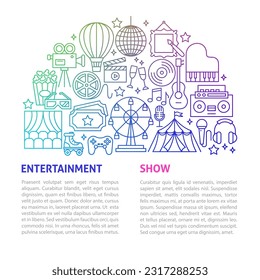 Entertainment Line Template. Vector Illustration of Outline Design.