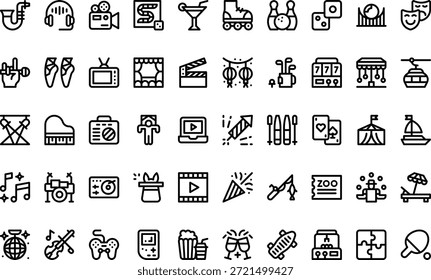 Iconos de entretenimiento y medios Icono de Vector simple. Plantilla de diseño de símbolos de ilustración para elemento de interfaz de usuario móvil de Web.