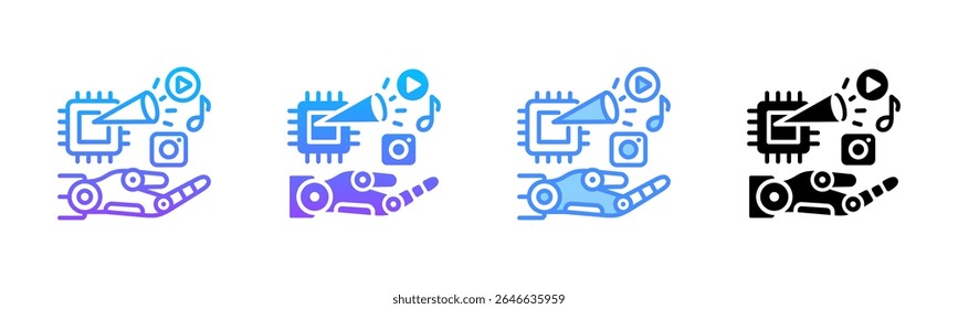 Conjunto de iconos de estilo múltiple de entretenimiento