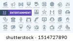 Entertainment - outline web icon collection, vector, thin line icons collection