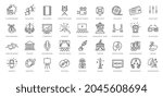 Entertainment - outline web icon collection, vector, thin line icons collection