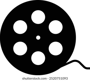 Entertainment and performance vector icon. Theater and cinema symbol, Movie industry objects. Big movie reel. Open clapper board. isolated on transparent background, used for mobile app, web or ui.