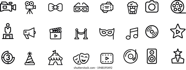 Entertainment - Pixel Perfect icons vector design 