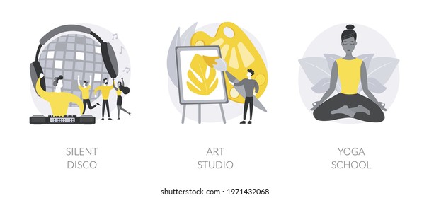 Entertainment and recreation abstract concept vector illustrations.