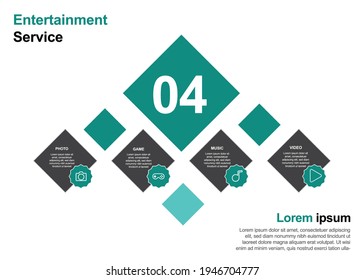 entertainment service design template perfect for brochures, marketing promotion, infographics