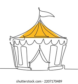 entertainment show tent continuous line drawing