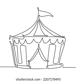 Entertainment Show Tent Continuous Line Drawing