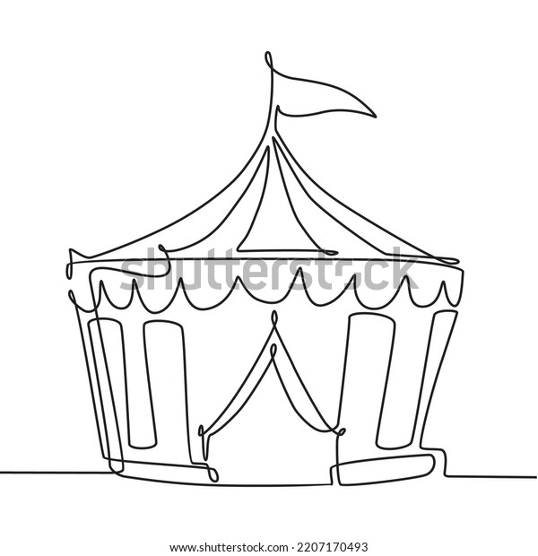 entertainment show tent\
continuous line\
drawing