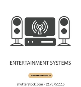 entertainment systems icons  symbol vector elements for infographic web
