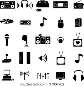 entertainment technology icons set