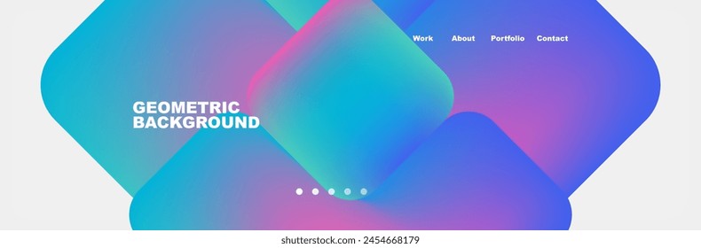 An entertainment technology themed geometric background with a gradient of sky blue, aqua, electric blue, violet, and magenta circles. Perfect for a fun and stylish design with a touch of retro flair