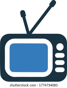 Entretenimiento, vector de televisión, icono de TV