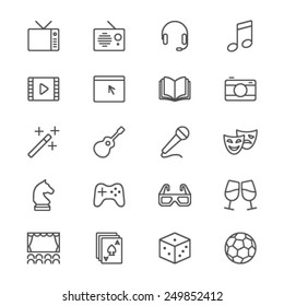 Entertainment thin icons