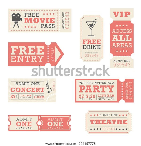 Entertainment Tickets Stock Vector (Royalty Free) 224157778