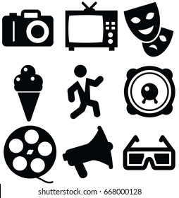 entertainment vector icon set