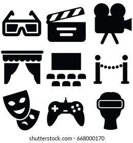 entertainment vector icon set